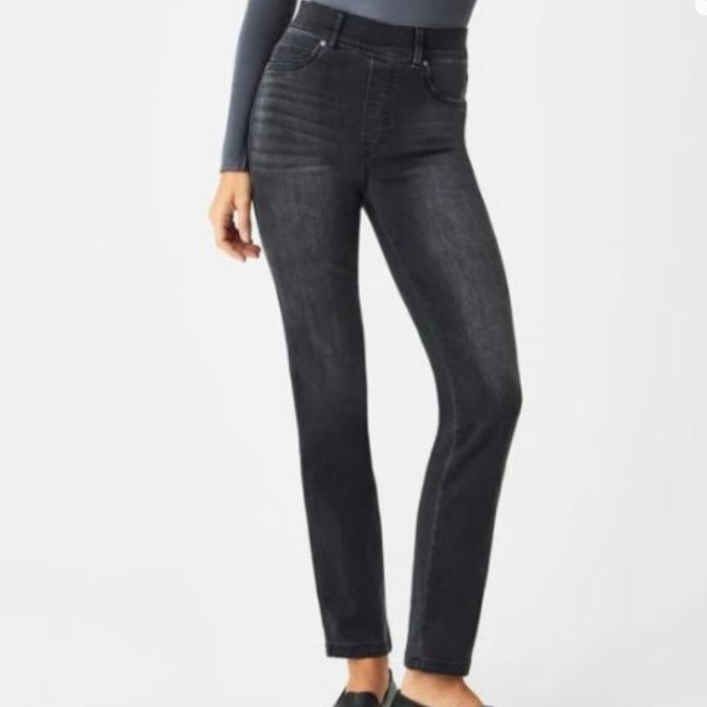 Spanx Jeggings Vintage Black Wash Women's Stretchy Black Jeans Sz XLP